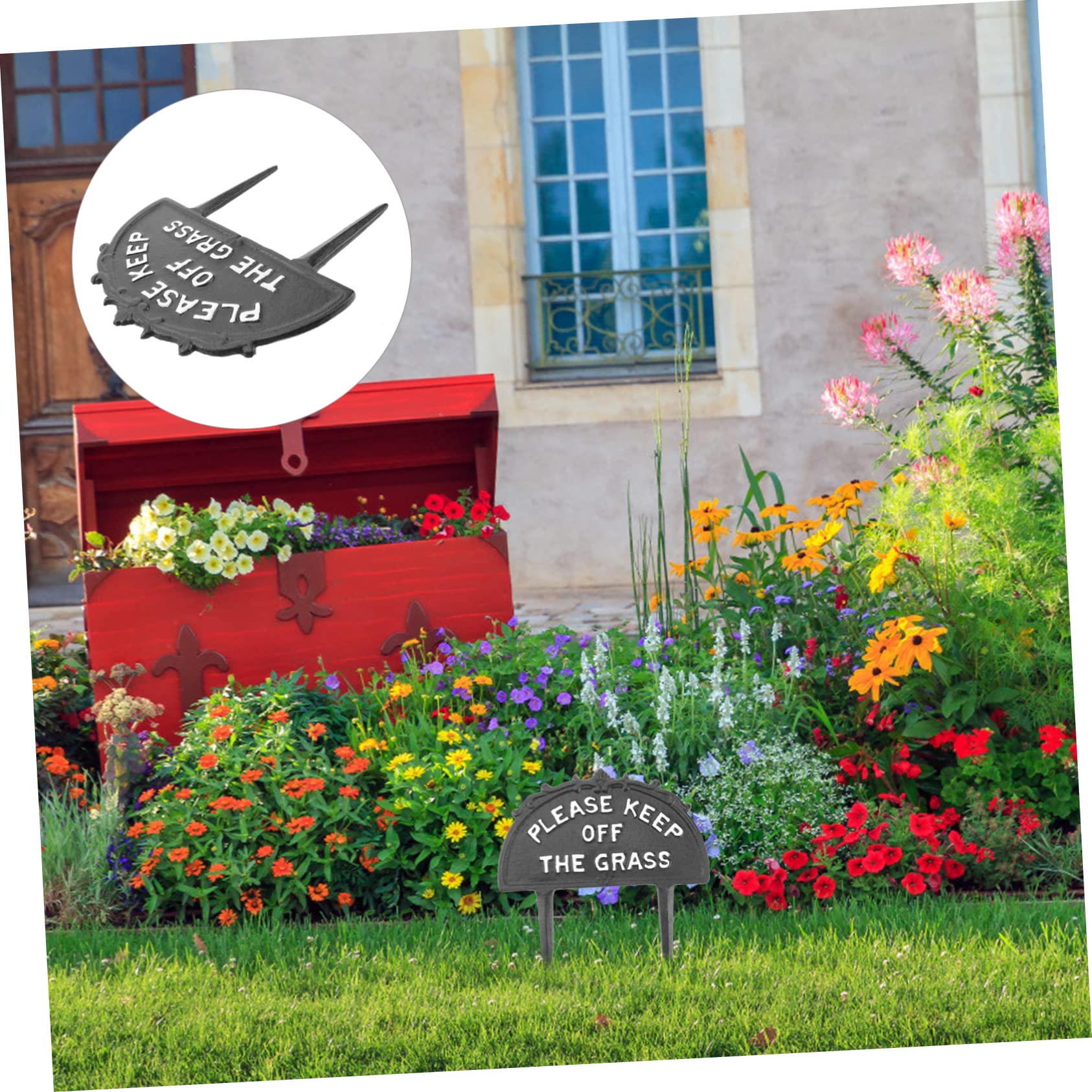 1stück Warnschild Bitte Betreten Sie Gras Nicht Wetterfestes Metall Schild Für Garten Und Rasenschutz Praktischer Bodenstecker Für Dekoration