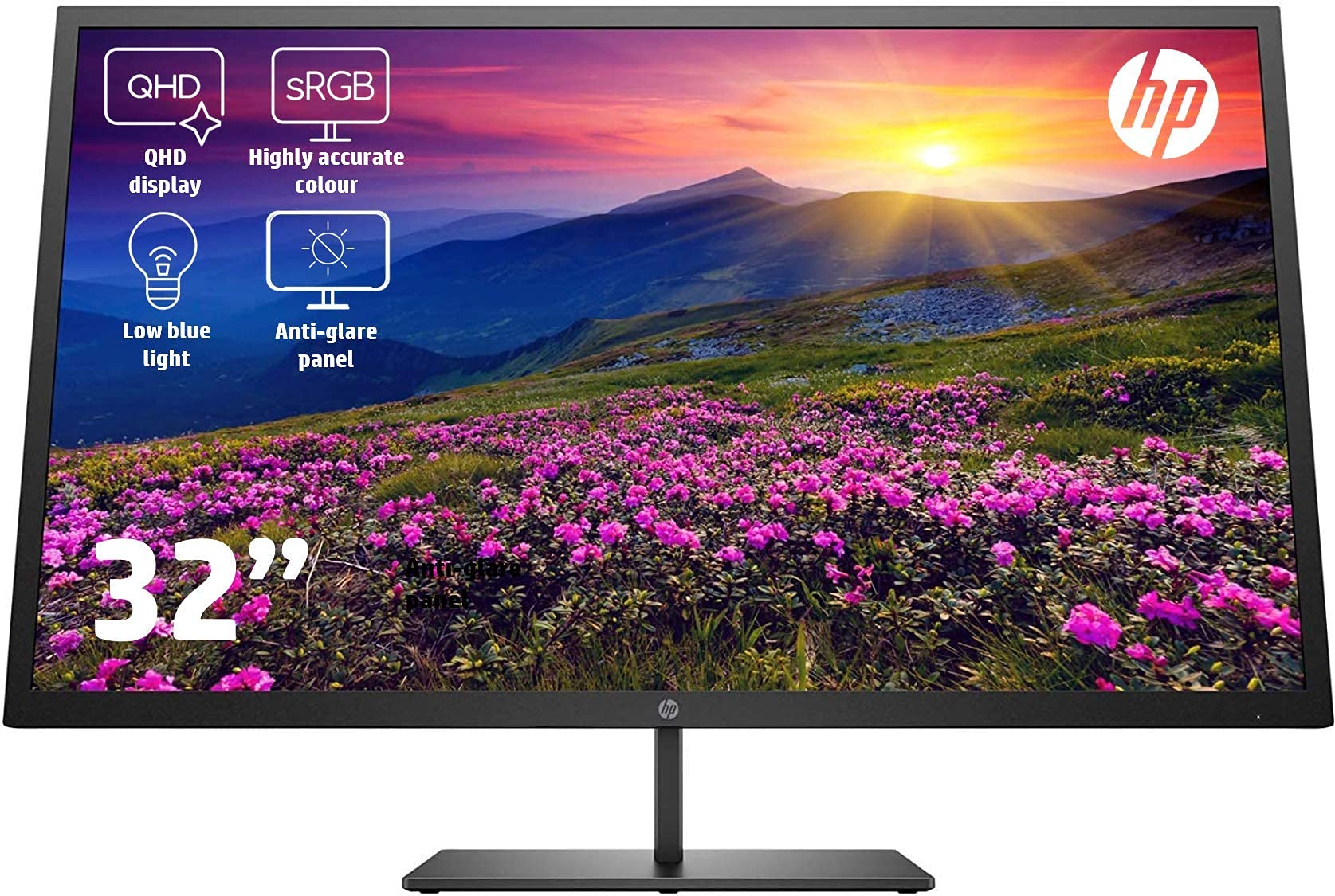 HP Pavilion 32 QHD LED Monitor, 32 inch, 300 Nits Display, 2560 x
