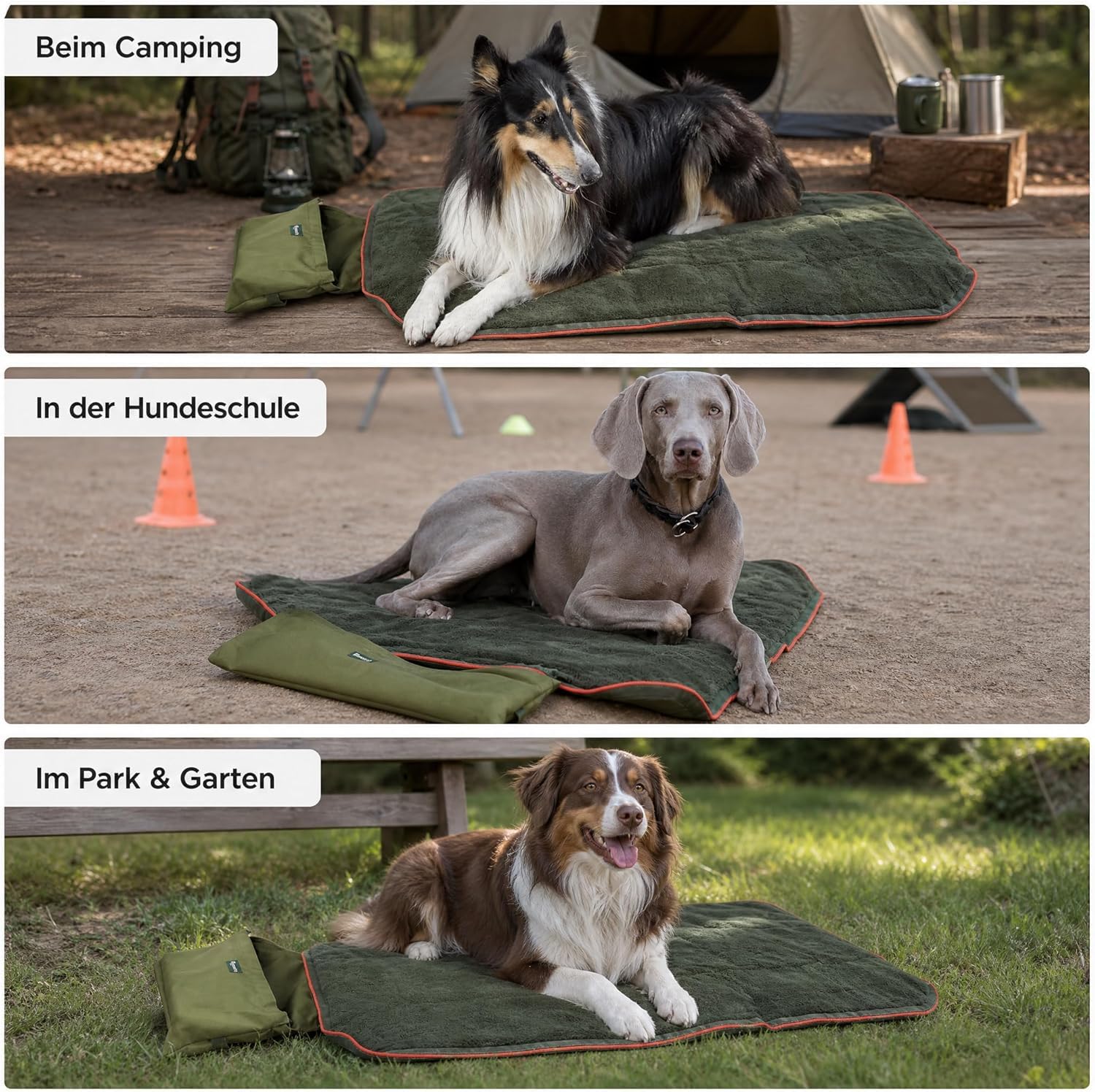 Romneys Outdoor Travelbed Voyager für Hunde | 70 x 100 cm | Praktischer Reisedecke mit Tasche | Wasserfeste Unterseite | Weiche und kuschelige Innenseite