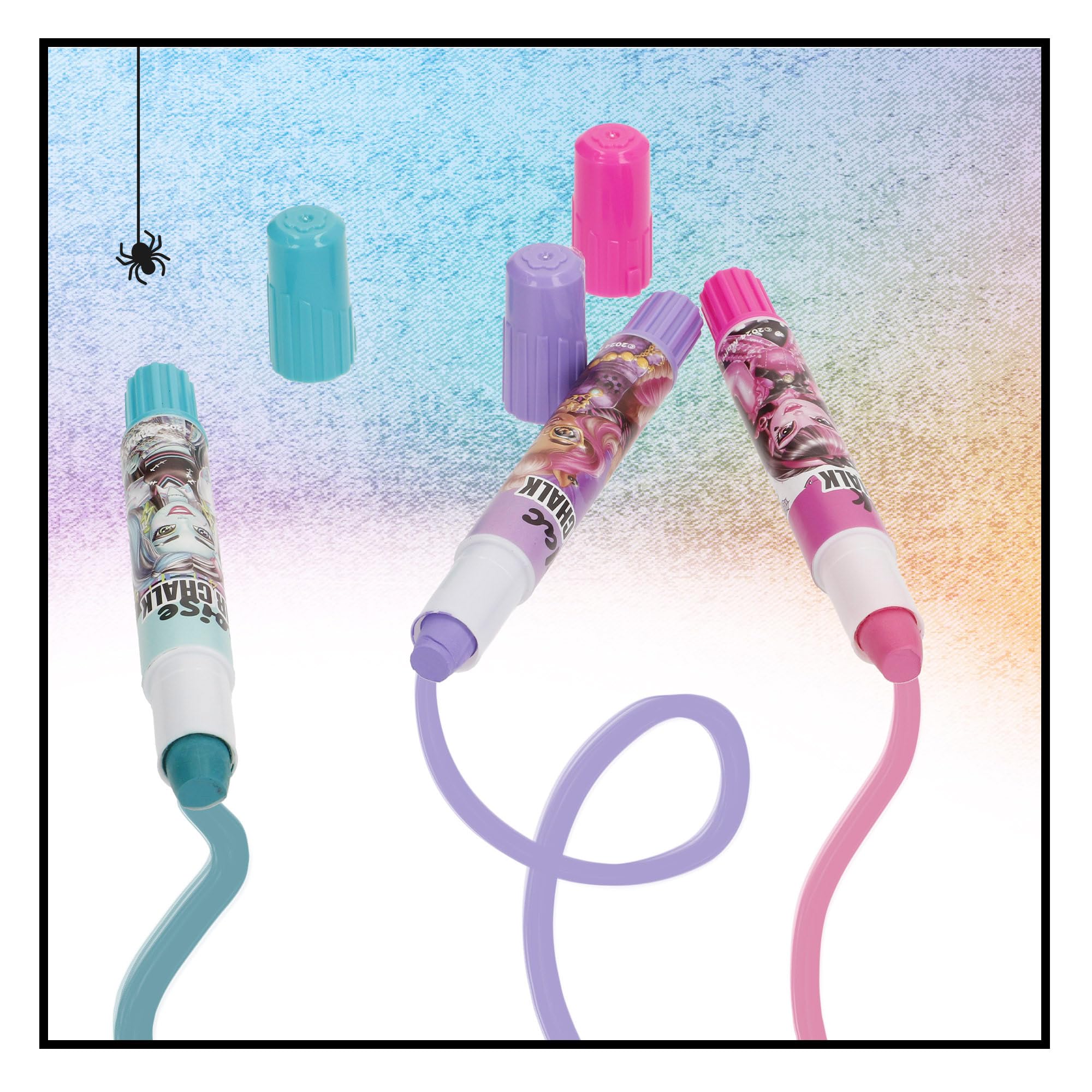 ColorBaby Monster High Beauty Set, Pędzel, Tatuaże, Sztuczne Paznokcie, Spinki do włosów i gumki, Kolorowe kredki do włosów, kolczyki samoprzylepne, błyszczyk i balsam do ust, makijaż dla dzieci, 3