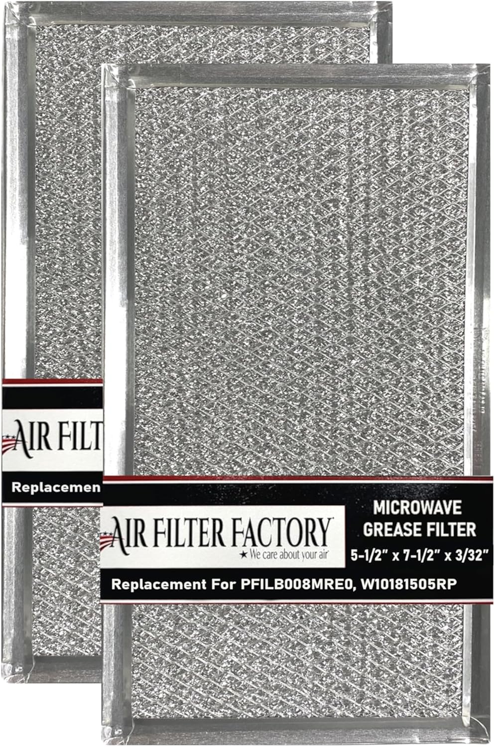 Air Filter Factory Replacement For PFILB008MRE0, W10181505RP, W10181505, W10832233 Microwave Oven 12-Layer Aluminum Grease Filters 2-Pack