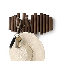 Umbra Picket Appendiabiti da parete con 5 ganci ribaltabili, Pino