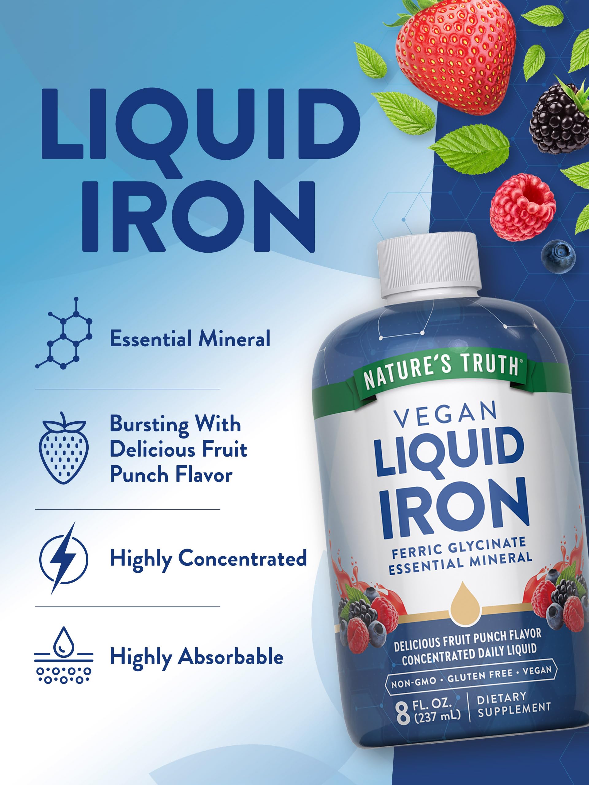 Nature's Truth Liquid Iron Drops Supplement | 18mg | Essential Mineral — Amazon image 5