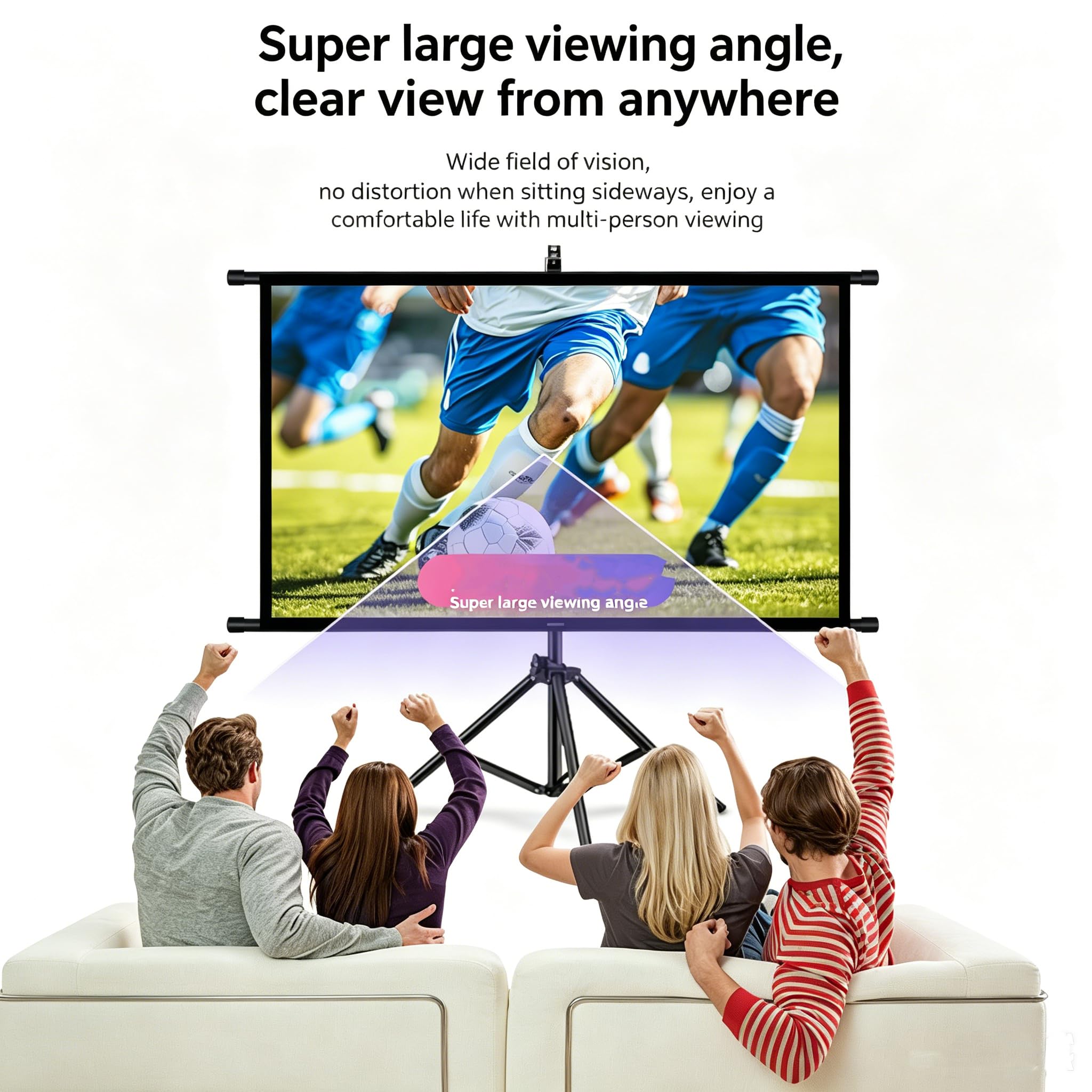 Schermo Per Proiettore Con Supporto, 72/84/100 Pollici 4k Hd, Schermo Cinematografico Con Ganci Adesivi E Chiodi Senza Lasciare Tracce, Visione Super Ampia, Proiettore A Parete Per Home Cinema 72in