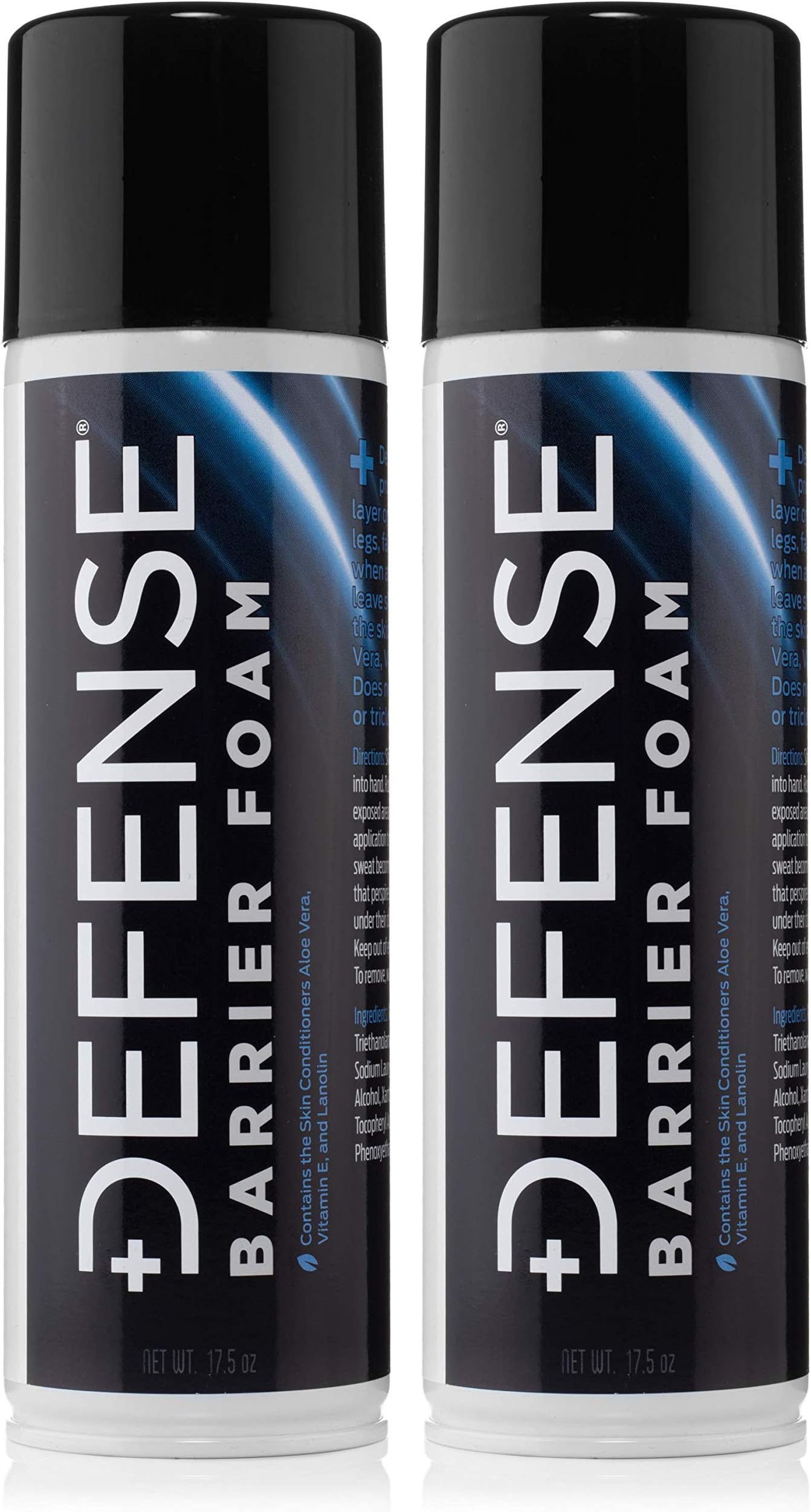 Defense Soap Barrier Foam 17.5oz 2PK | Wrestling Skin Protection Foam with Lanolin, Aloe Vera, Jojoba for MMA, Jiu Jitsu, Wrestlers