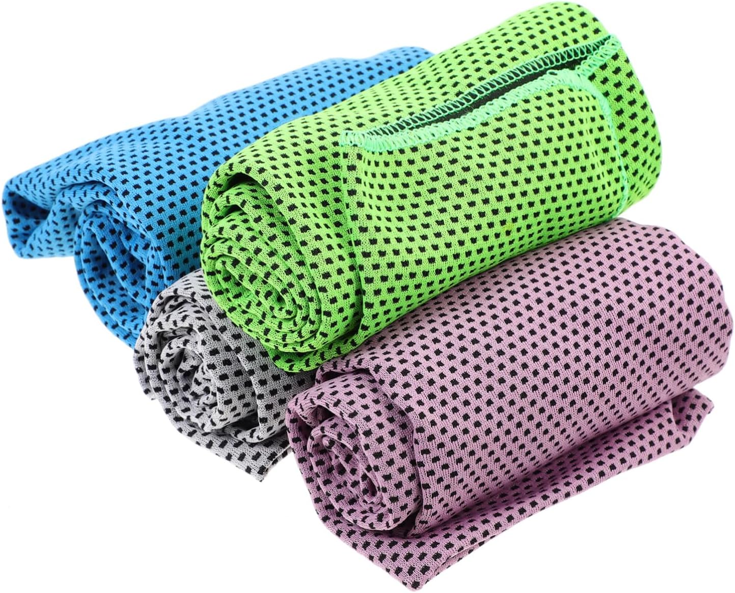 4pcs Cold Sports Towels Instant Cooling Towels Soft Breathable Microfiber for Yoga Gym Running Camping Ice Bright Light Light Grey