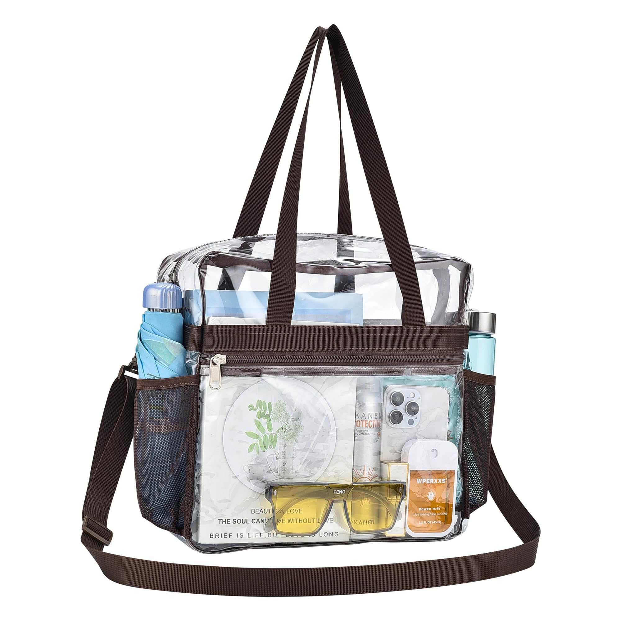 Oraben Clear Tote Bag Clear Bag Stadium Approved 12x6x12 Stadium Bag for Work, Sports Games,Gym