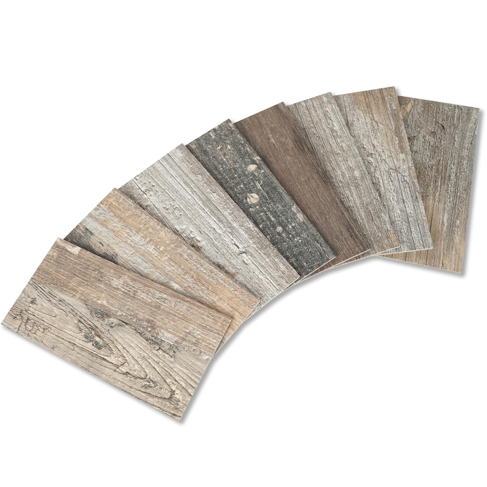 100 Pieces Peel and Stick backsplash 3 x 6 Inches 3D Wood PVC Composite Wall Tile Stick on Backsplash Tile for Kitchen Bathroom, Laundry Room, Camper, Fireplace