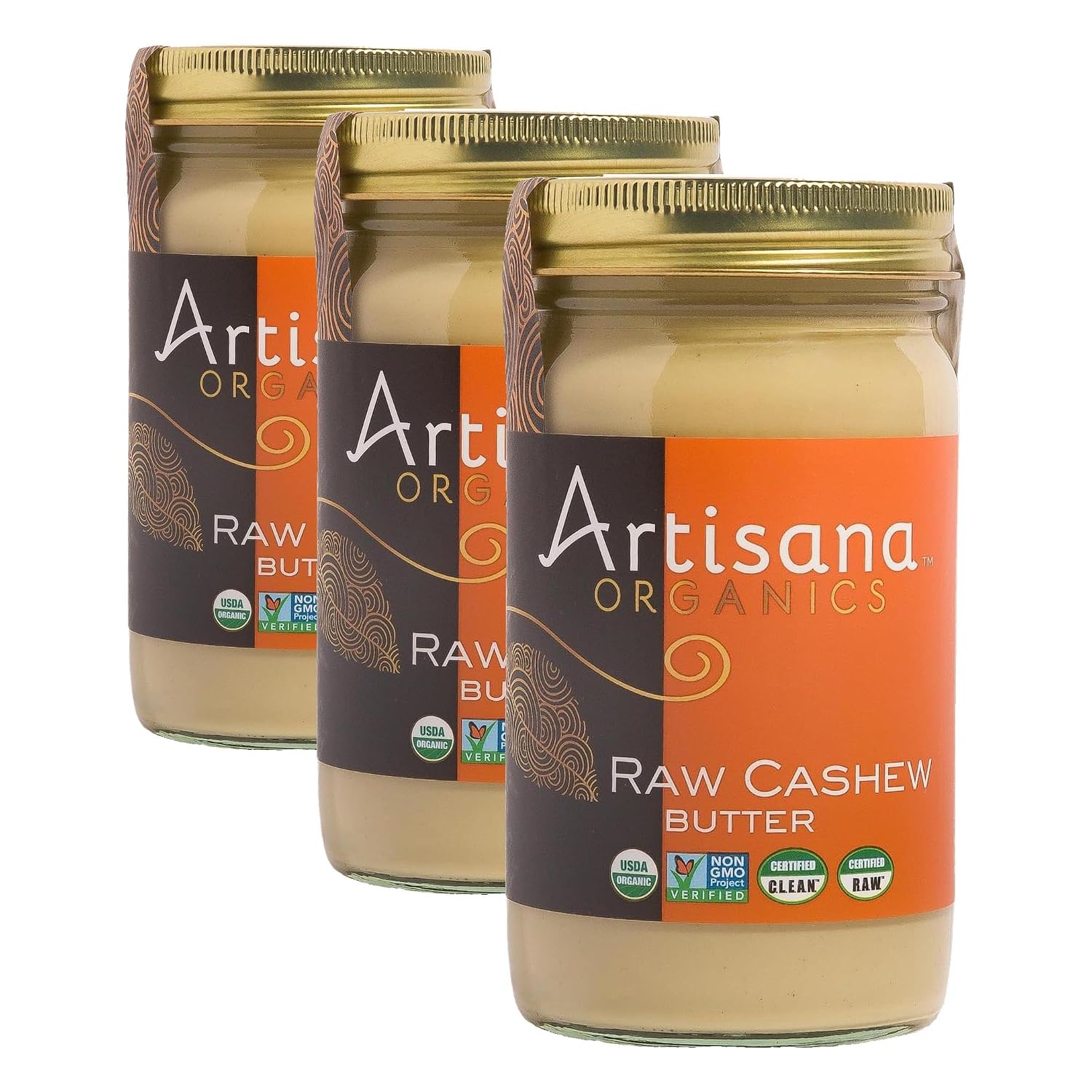 Artisana Organics Raw Cashew Butter - No Sugar Added, Vegan and Paleo Friendly, Non GMO, 14oz Jar (Pack of 3)