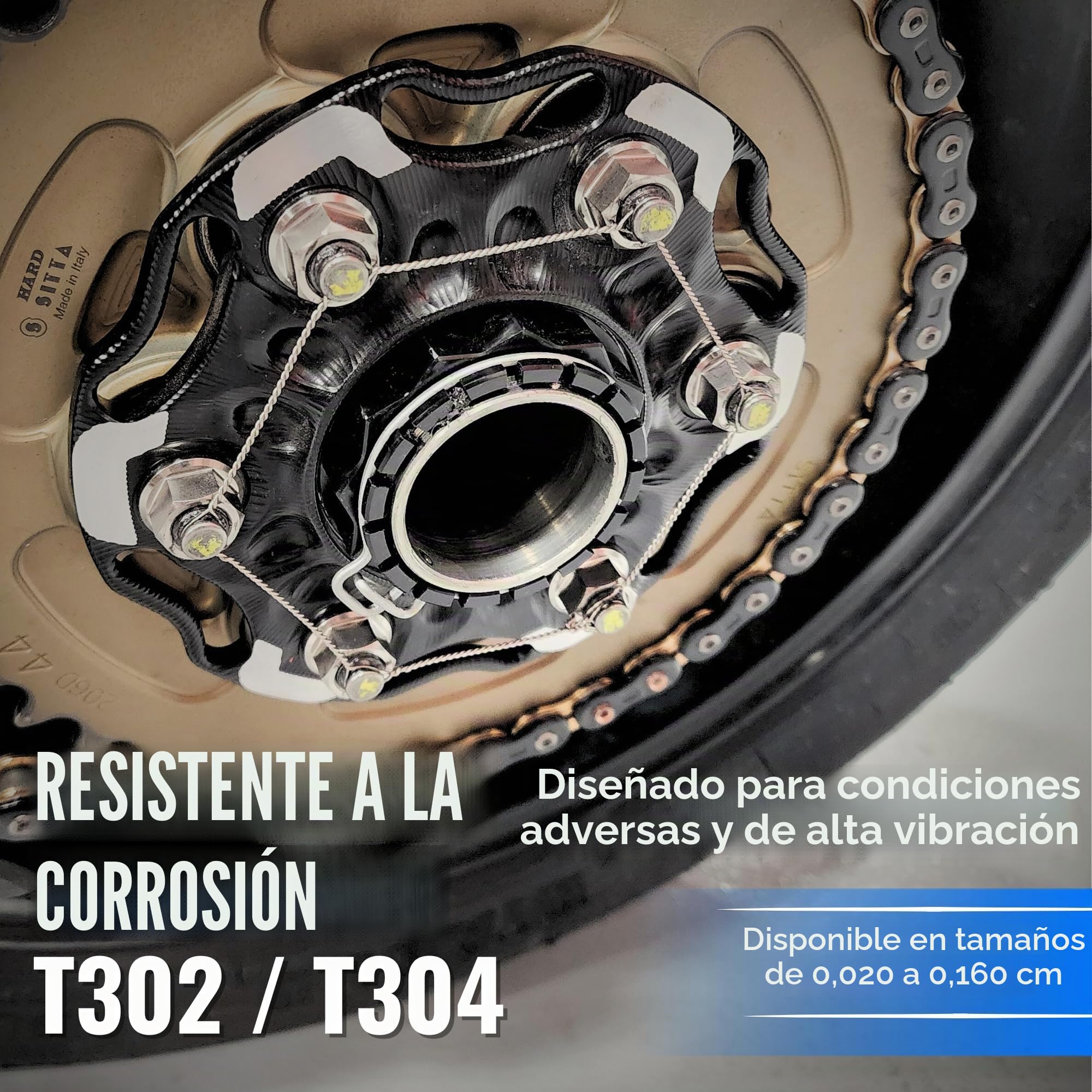 Cable de bloqueo, acero inoxidable, T302/304, NASM20995, MS20995C, ASTM A580 Cond A, AMS5697, 032 pulgadas (0,81 mm), lata dispensadora de 1 libra, aprox. 110 m