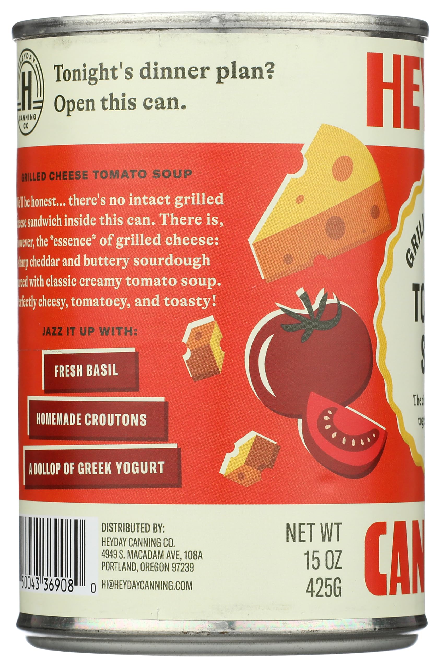 Heyday Canning Co Grilled Cheese Tomato Soup, 15 OZ | Grocery