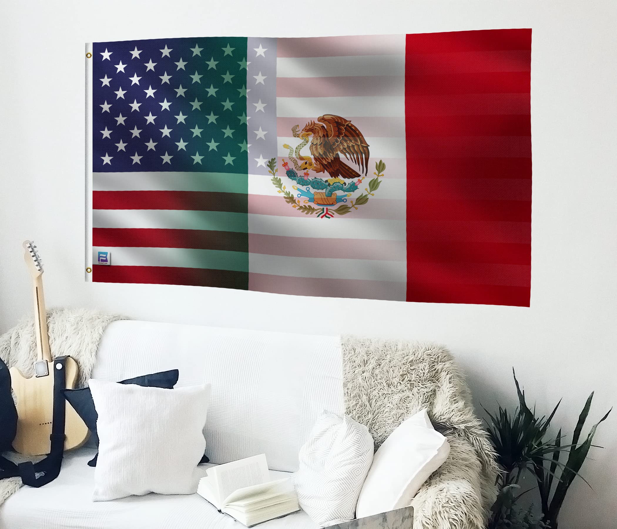 Bannerfi Jamaikanisch-Amerikanische Hybrid-Flagge – 90x150 Cm, 100% Polyester, Mit Messingösen