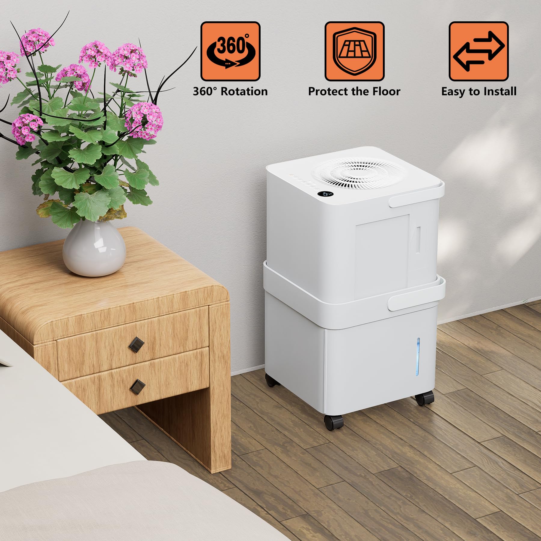 Kit de rueda deshumidificadora de cubo, kit de ruedas para deshumidificador Midea Cube, kit de ruedas para un fácil movimiento, accesorios deshumidificadores, paquete de 4 8