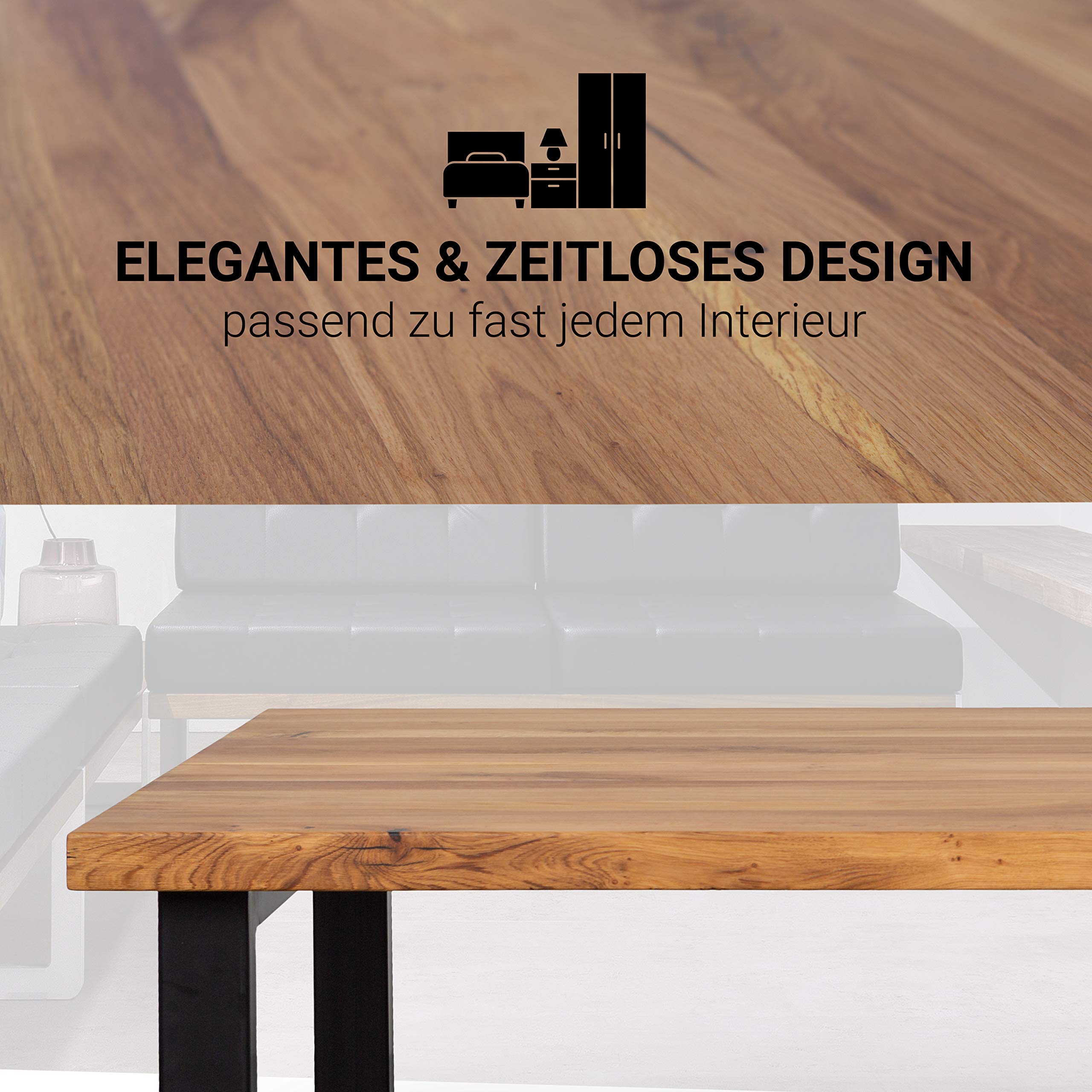 Staboos Tischgestell Metall für Esstisch 2X (70x70 cm) U Gestell - Metall Stärke 2 mm - Büro Tisch - matt schwarz