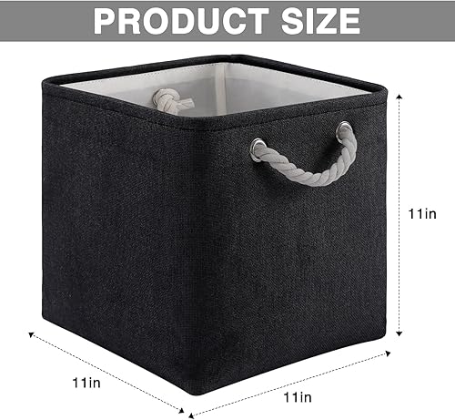 Miniatura 2 de Oterri Paquete de 6 cubos de almacenamiento, cubos de almacenamiento plegables, cubos de tela de 11 x 11 pulgadas, cesta de almacenamiento