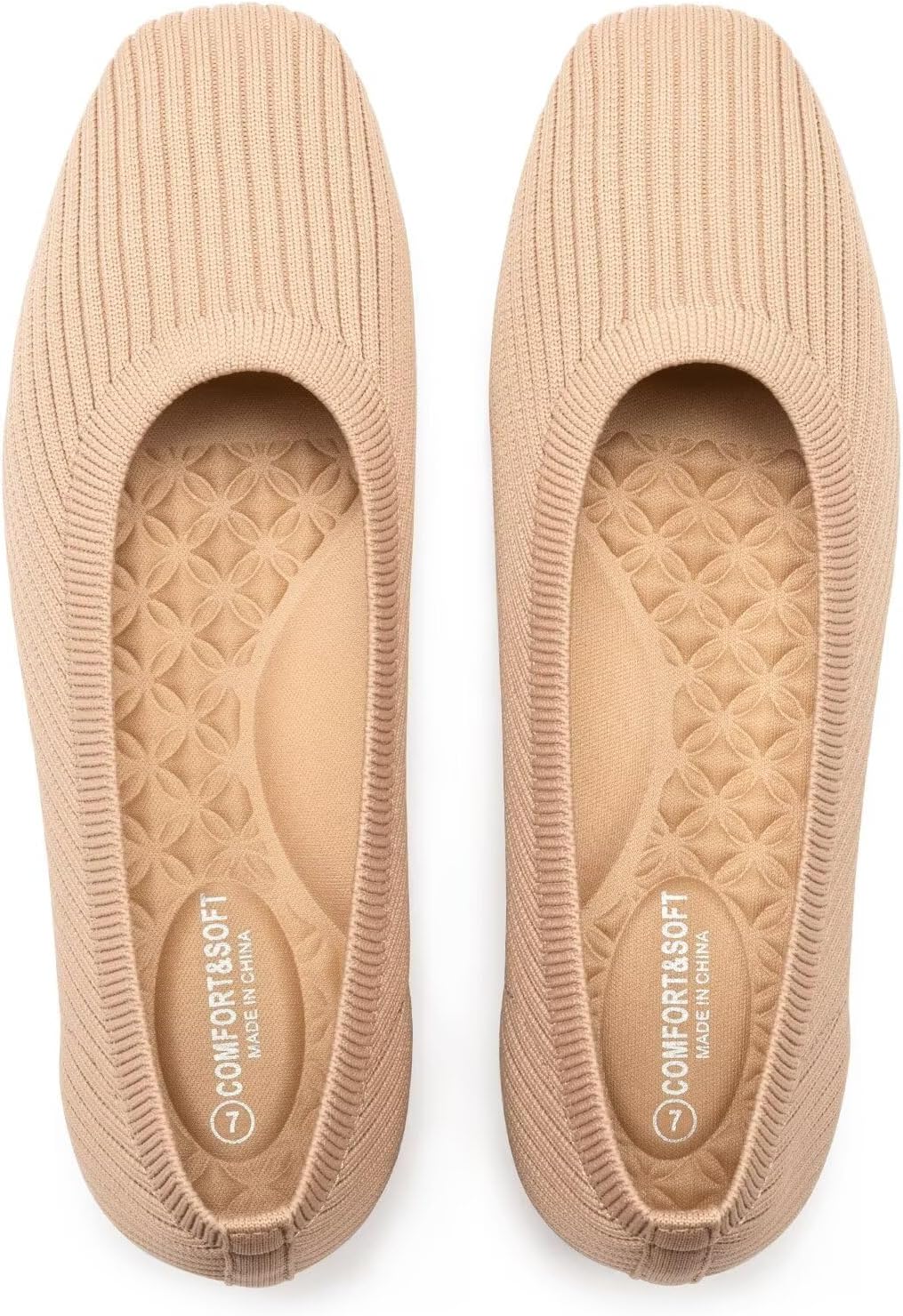 Frank Mully Women's Flats Square Toe Flats Comfortable Slip on Washable Ballet Flats Shoes for Women Dressy Work