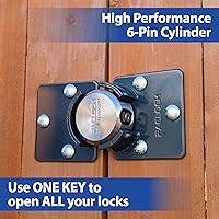 Vista 2 de PACLOCK Kit combinado de cerrojo y disco UCS-7S/770, compre American Act obediente, cuerpo de acero inoxidable, cerrojo blanco, cilindro de 6 pines