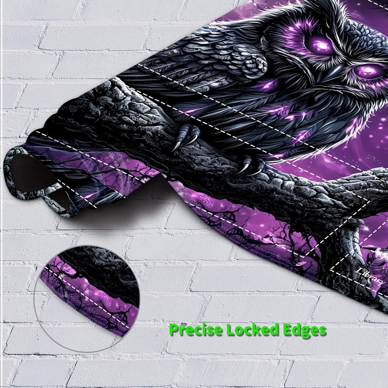 Playmat 24" x 14" with Magic Zones for MTG Card Game Playing, Board Game Mat for Card Breaking Commander Deck Gaming Card Game Battles Mat with Storage Bags, Forest Owl