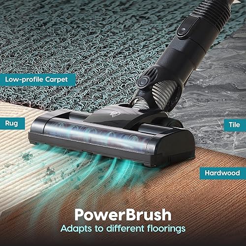 Miniatura 5 de IRIS USA Power Brush - Aspiradora inalámbrica para alfombras de bajo perfil y suelos duros, soporte y accesorios 6 en 1, indicador LED de succión de