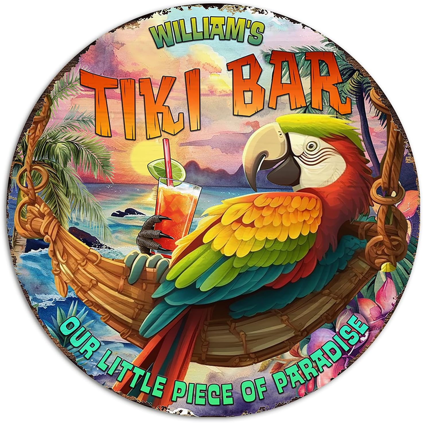 THUYPT Personalized Tiki Bar Sign Tiki Wooden Sign, Tiki Sign for Tiki Lounge Wall Hanging, Tiki Decorations Summer Bar Decor, Tropical Beach Sign Tiki Themed for Tiki Huts (08)