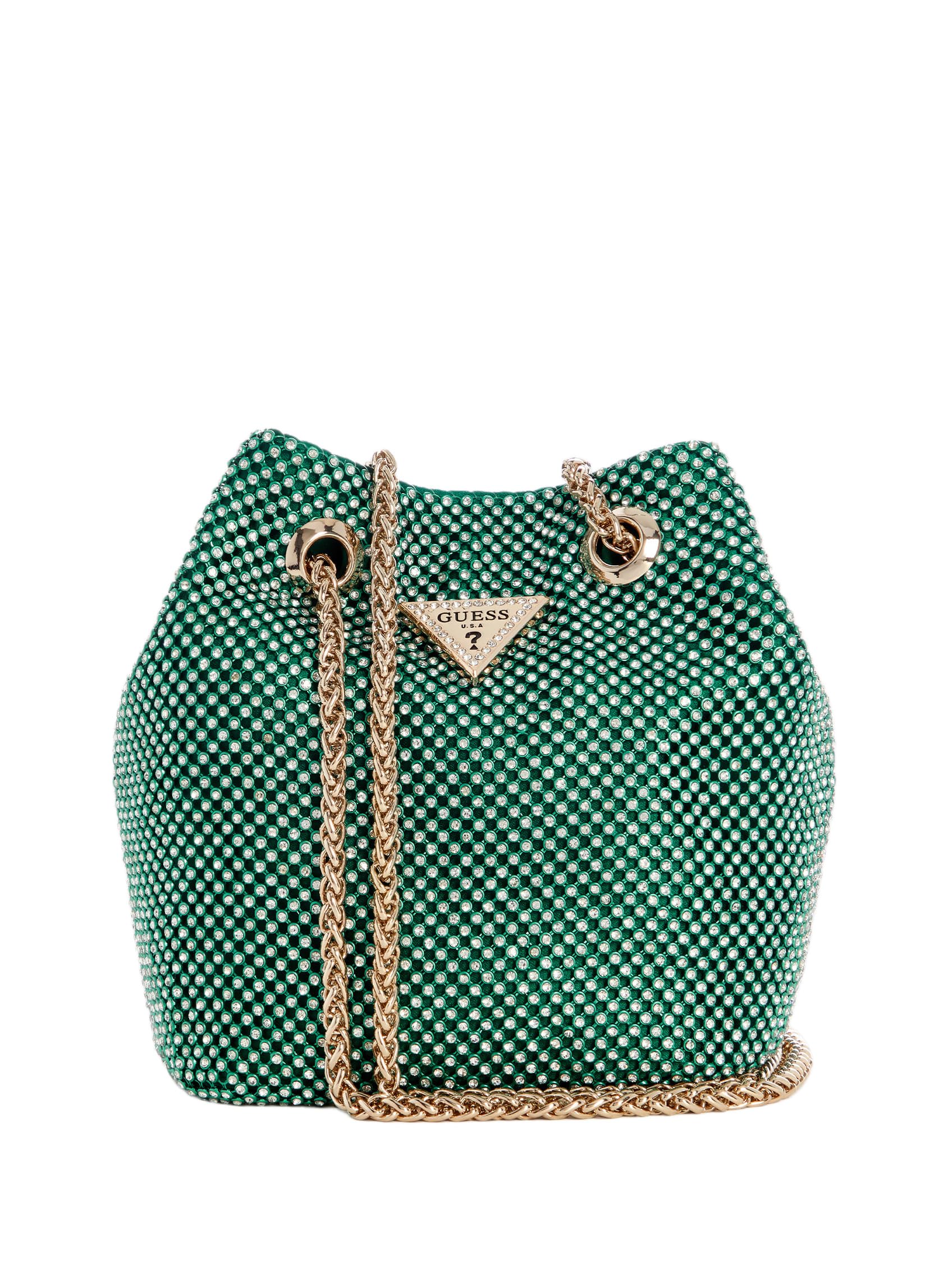 Pochette GUESS Lua Emerald : mini sac à main vert pour femme - 7