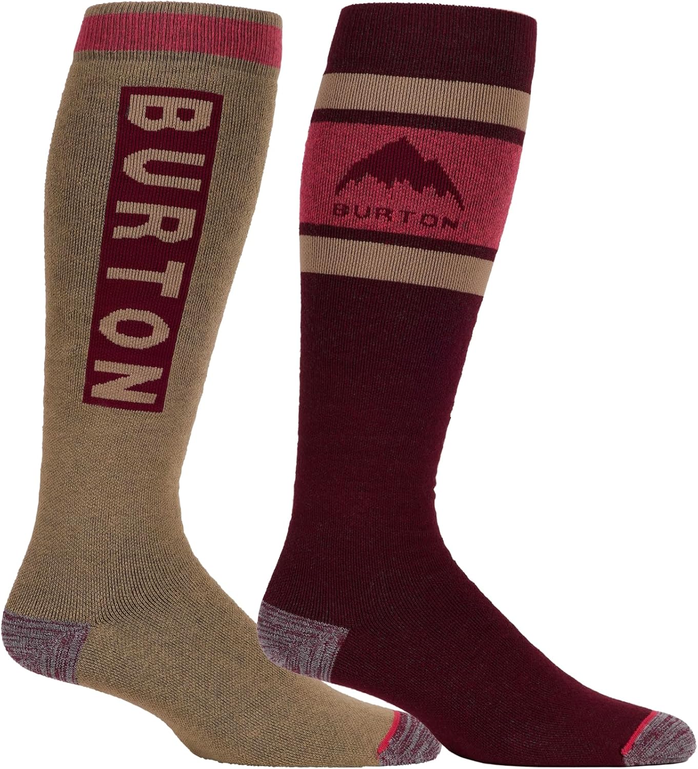 Burton Men’s 2-Pack Weekend Midweight Winter Socks – Warm Snowboard Socks with Arch Support & Reinforced Toe & Heel
