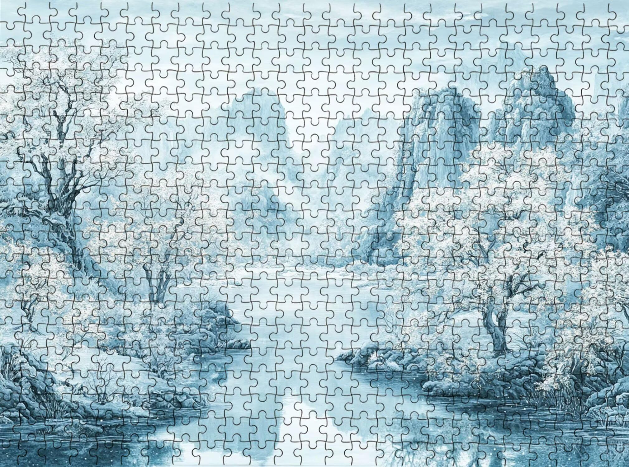 paesaggio Nevicare Puzzle 4000 Pezzi per Adulti, Puzzle in Legno - Collezione Classica con Poster Incluso - Sfida di Concentrazione e Passatempo Antistress, Gioco per Famiglia, 141 x 87 cm f0-529
