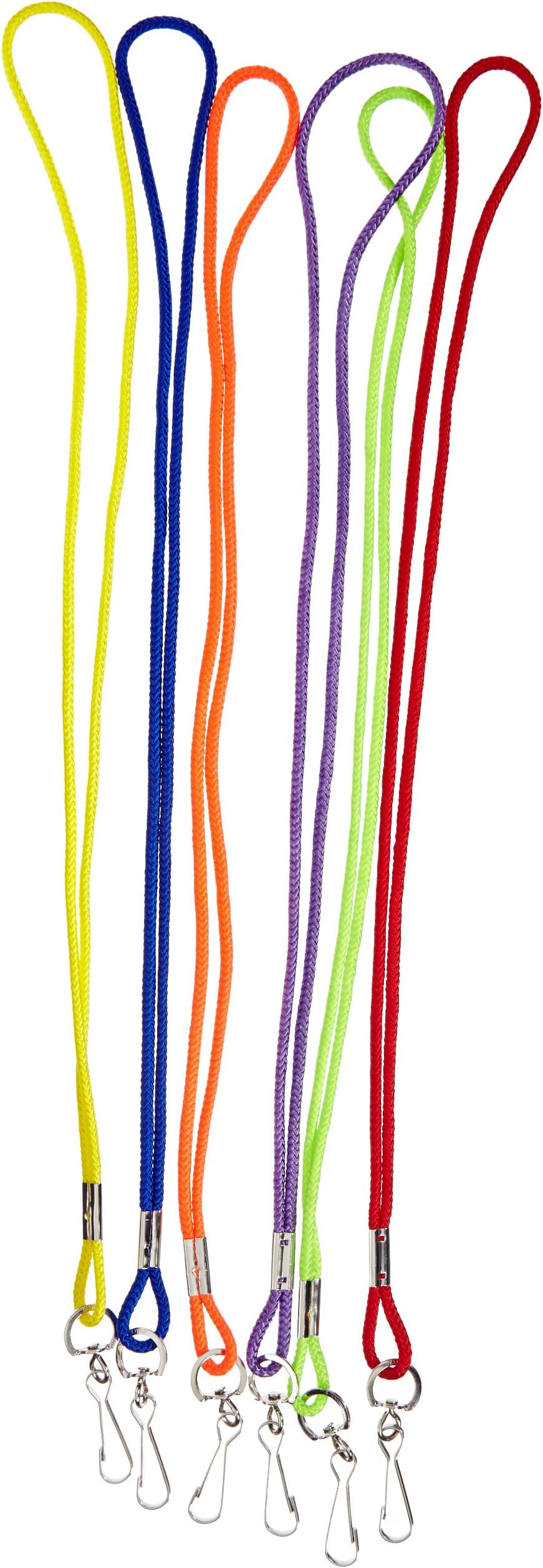 Sportime Lanyards - Pack of 12 - 2 Each of 6 Assorted Colors - 004774