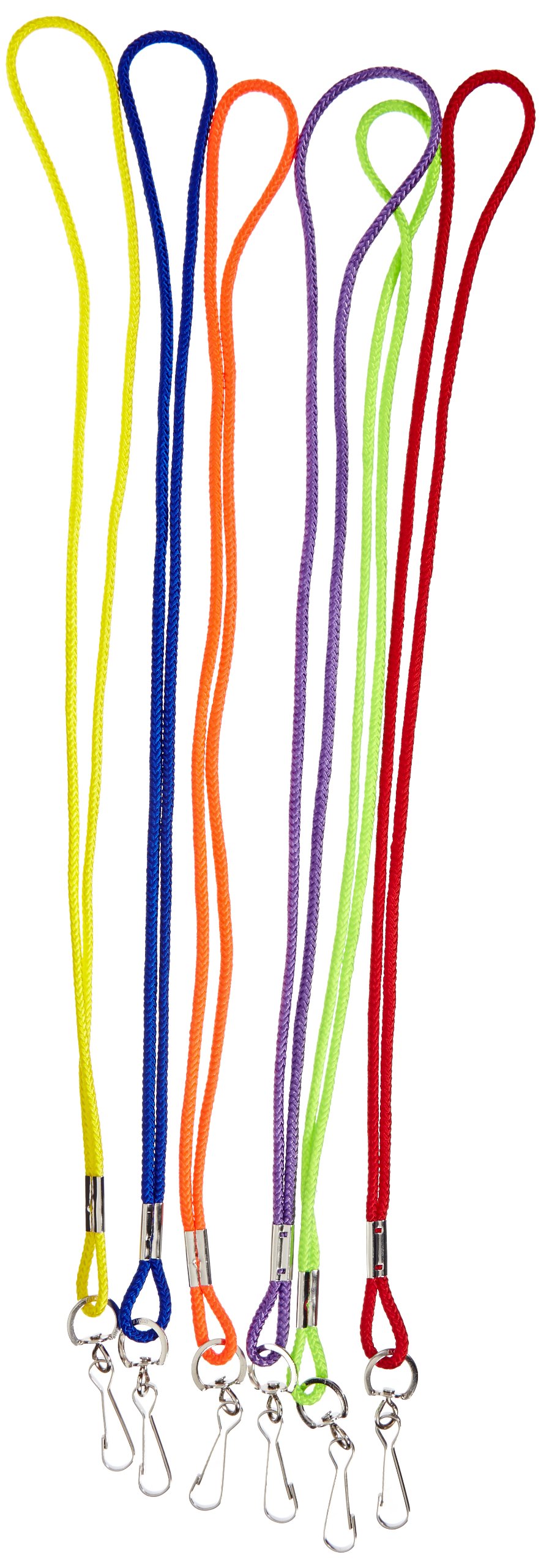 Sportime Lanyards - Pack of 12 - 2 Each of 6 Assorted Colors - 004774