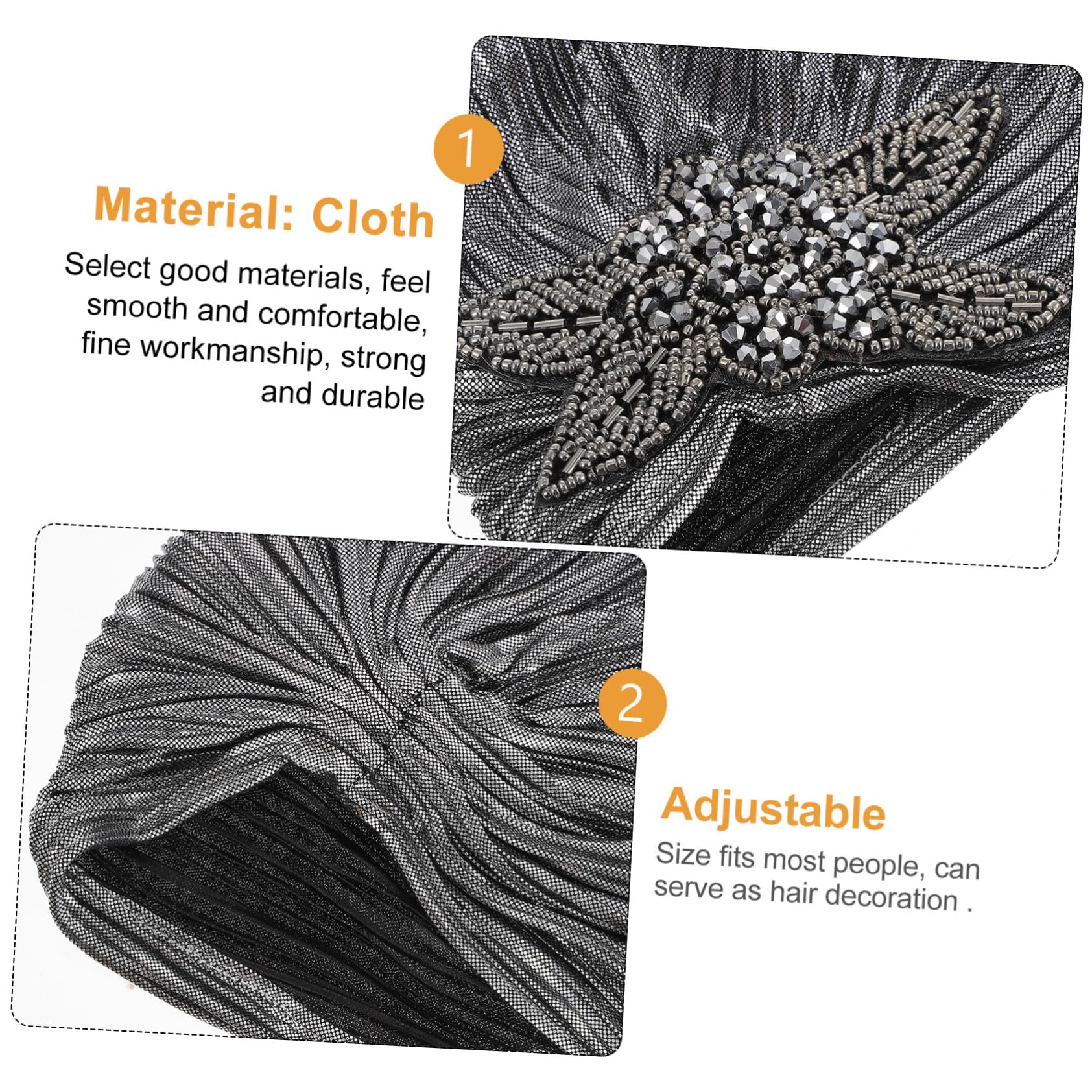 BESPORTBLE Chemo Hats for Women Turban Head Wraps African Wraps Hair Scarf for Women Silver