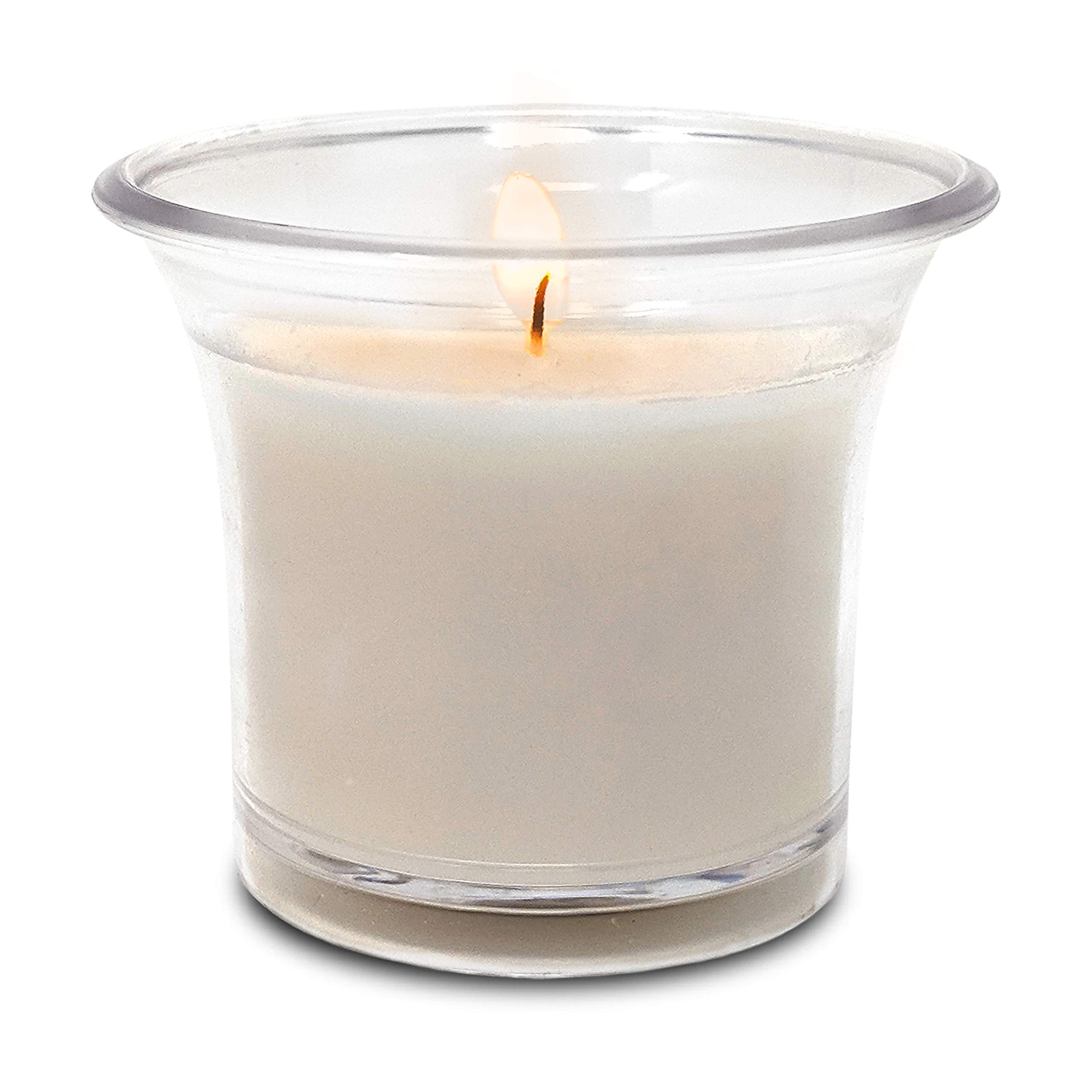 Hyoola Candele Votive - Candele Votive in Portacandele Trasparente - Candele Votive Non Profumate Durata 12 Ore - Set da 48 Candele Piccole in Portacandele - Made in Europe