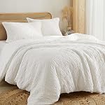 David's Home Natural Cotton Waffle Weave Comforter Set King Size, Lightweight Breathable Soft Comfy Fluffy for Spring Summer, 3PCS Aesthetic Home Decor Bedding Set with Pillow Shams, Giftable, Indigo