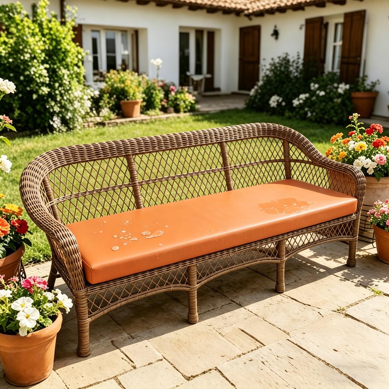 Cuscino impermeabile antiscivolo per panca spessore 5 cm, cuscino per esterni/interni, per panche, divani, mobili da giardino, patio e balcone (40 x 130 cm, 37#)