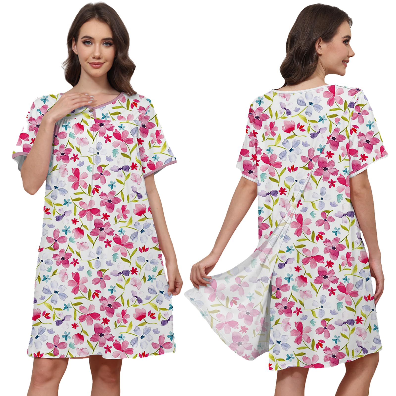 Hospital Gowns for Women Open Back Snap Post Shoulder Surgery Gown