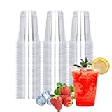 TashiBox 100 Count - 16 Ounce Plastic Cups, Ice Coffee Cups To Go - Crystal Clear PET Party Cups