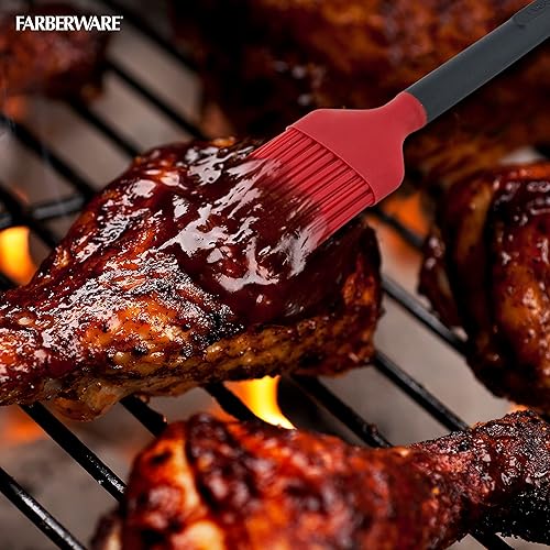 Miniatura 5 de Farberware 5261924 Cepillo de silicona y plástico para barbacoa 1 EA, rojo y negro