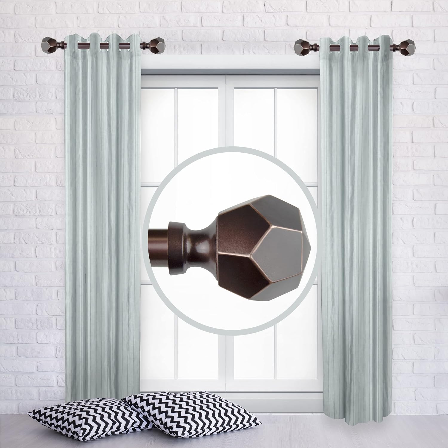 Darren 1" Side Curtain Rod 12-20 inch (Set of 2) - Bronze