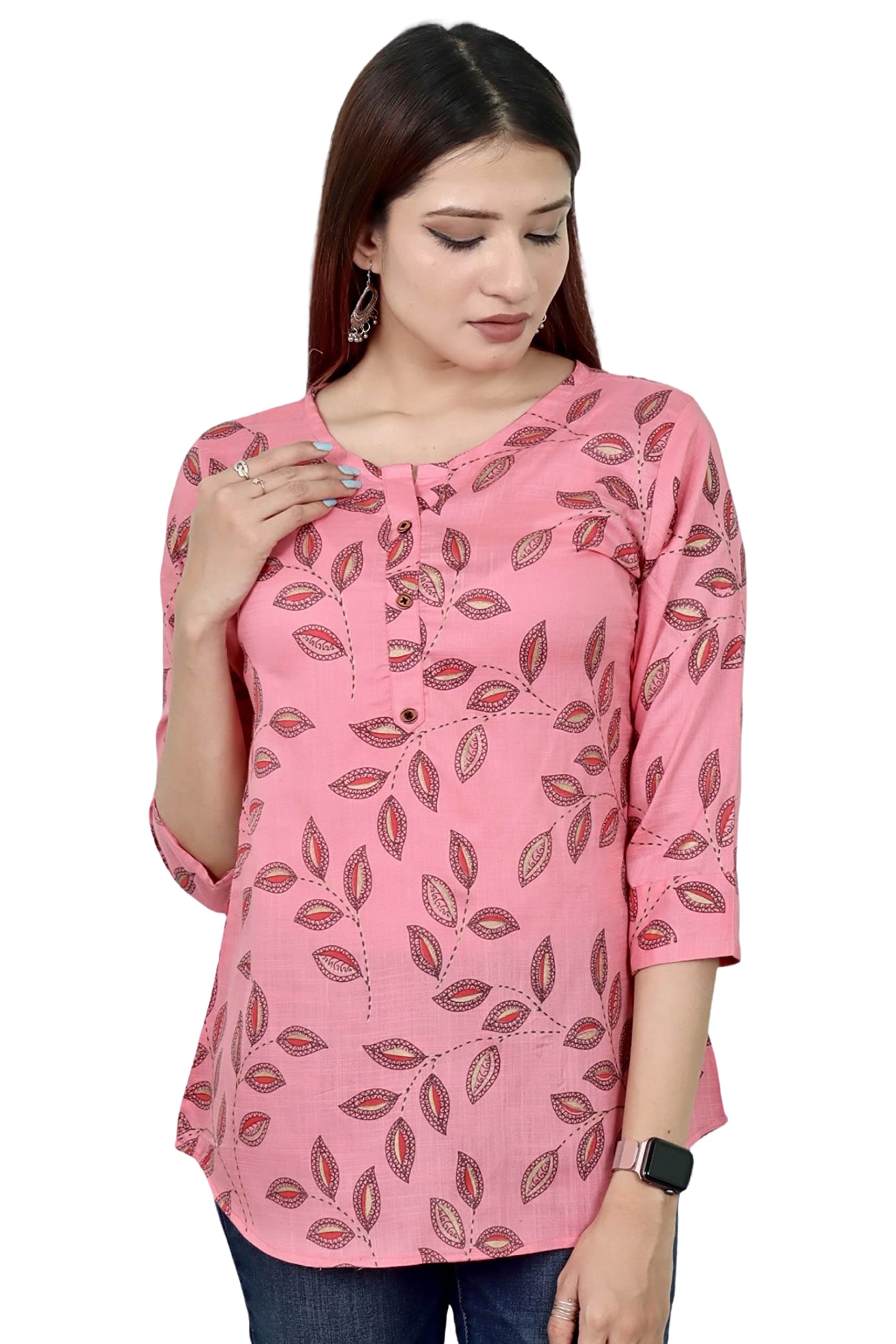IndicraftPlus Size Printed Rayon Top/Tunic Size 3XL to 10xl