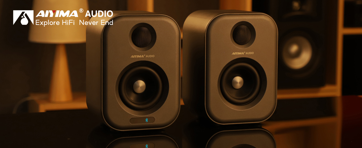 AIYIMA S400 Audio 80W Bookshelf Active Speakers Dual-Mode