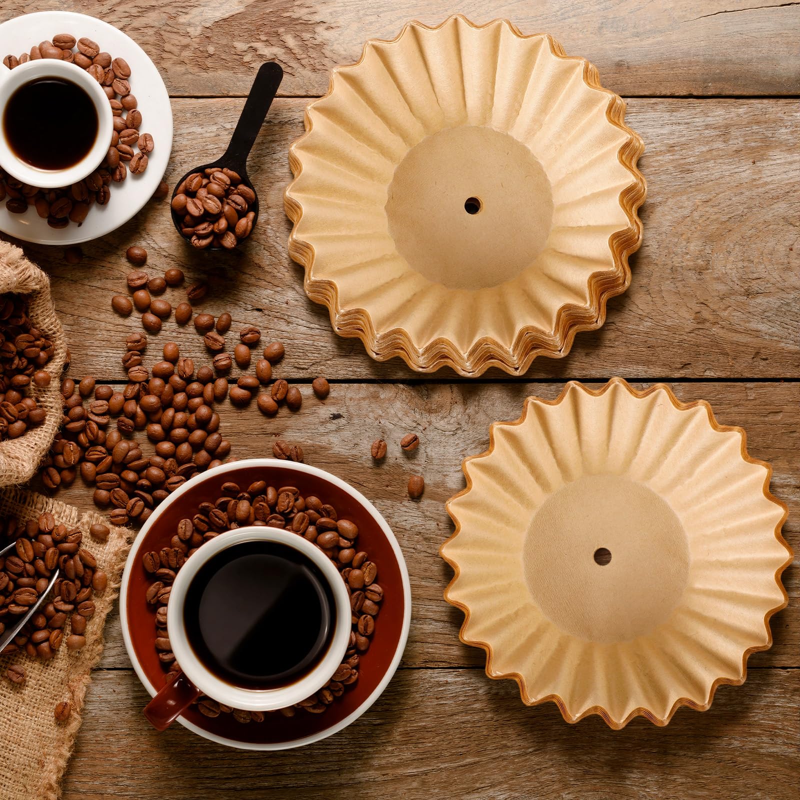 300 Stück Papier-Kaffeefilter, kompatibel mit Kaffee-Urnen und Heißgetränkespender für 45 Tassen, Einwegfilter für die meisten 30–50 Tassen großen Café-Maschinen