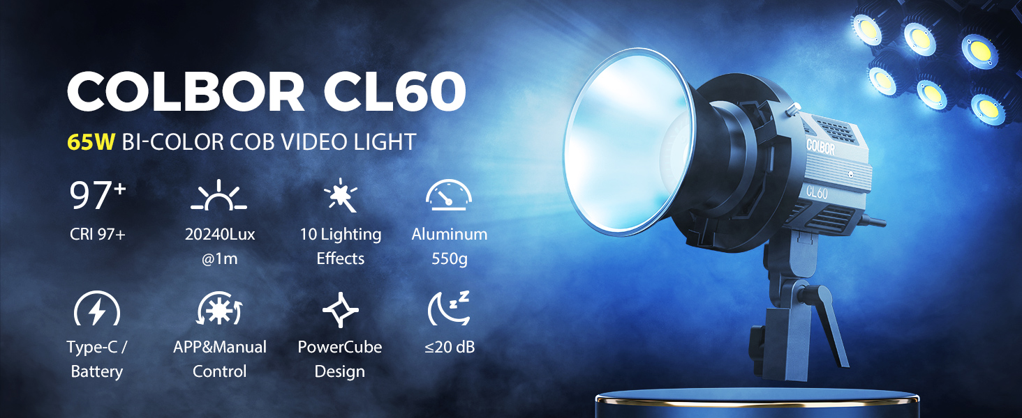 Amazon.com : Video Light, COLBOR CL60 65W COB LED Continuous