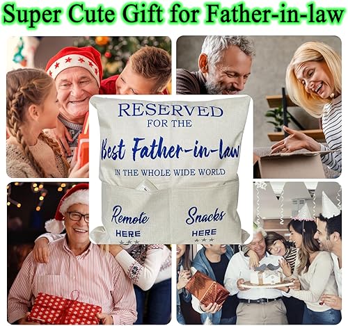 Miniatura 8 de Regalos para papá de nietos, fundas de almohada de un bolsillo de 18 x 18 pulgadas, gran regalo para papá para cumpleaños, Navidad, aniversario, día