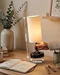 Cordless Table Lamp, Portable Rechargeable Desk Lamp with Stepless Dimming & Timer, 2700K LED Battery Operated Lamp, Fabric Shade Touch Control Wireless Lamp for Kitchen, Dining Room, Bedroom, Dorm
