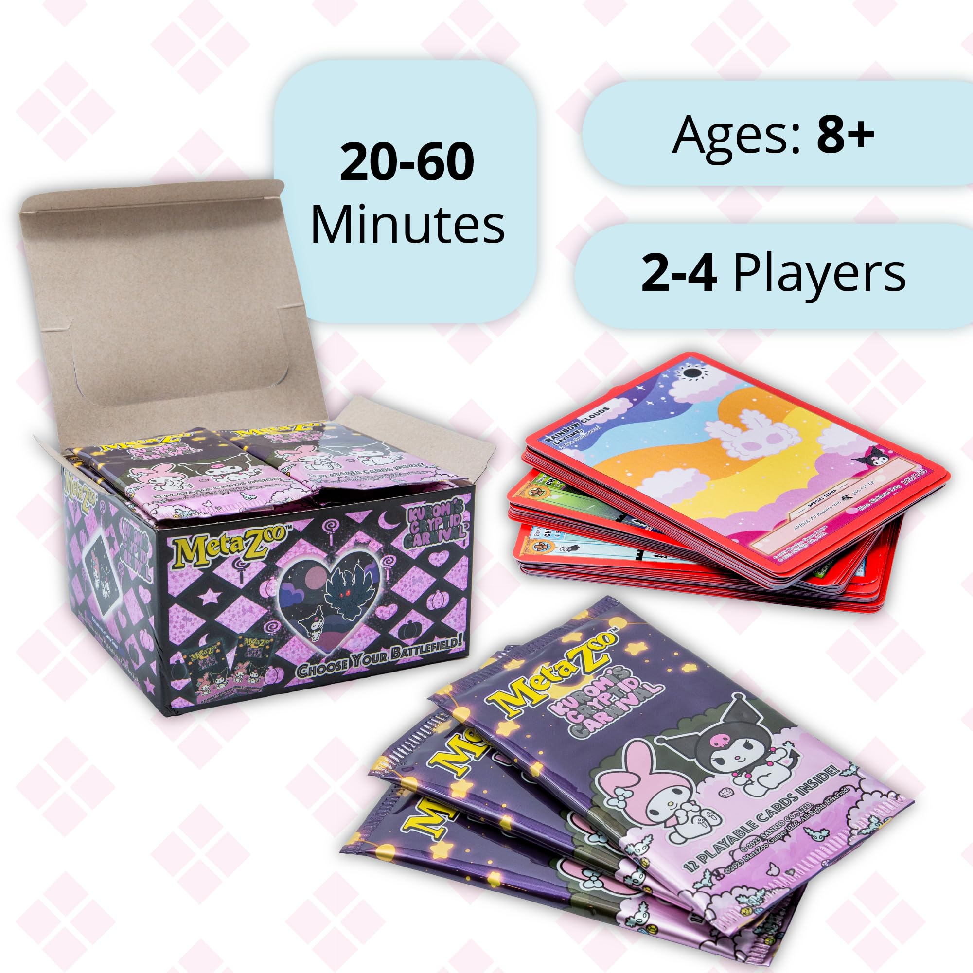 MetaZoo - Hello Kitty Kuromi's Cryptid Carnival - Collectible Trading Card  Game - Collect Kuromi, My Melody, & Hello Kitty - 36 Booster Packs - 12  Cards Per Pack - 432 Cards Total - Foil & Rare Cards : Amazon.sg: Toys