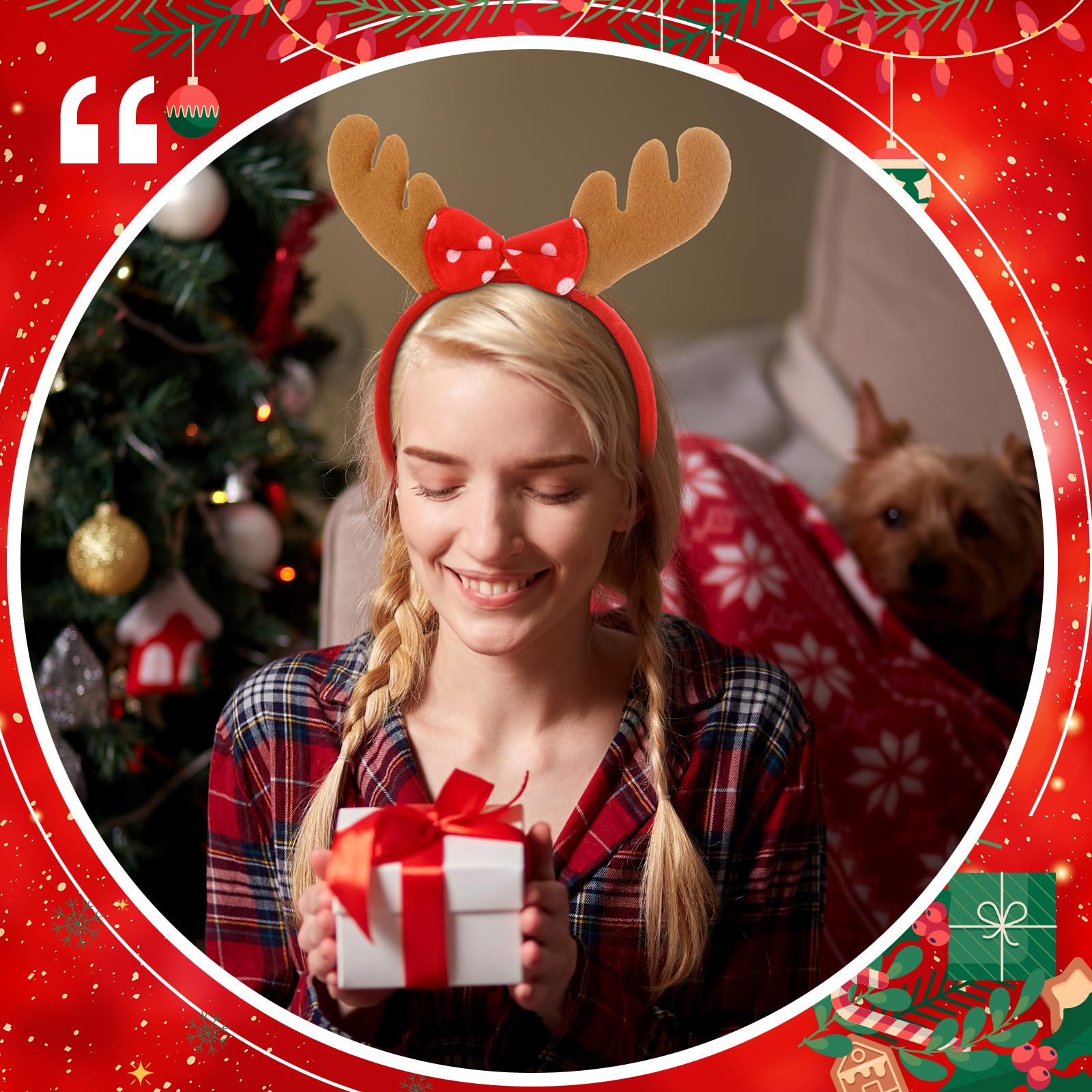 100 diademas de Navidad a granel con diseños surtidos, bonitos adornos de cabeza de Navidad, reno, muñeco de nieve, sombrero de Papá Noel, árbol de Navidad, oso, lazo, para regalos de fiesta