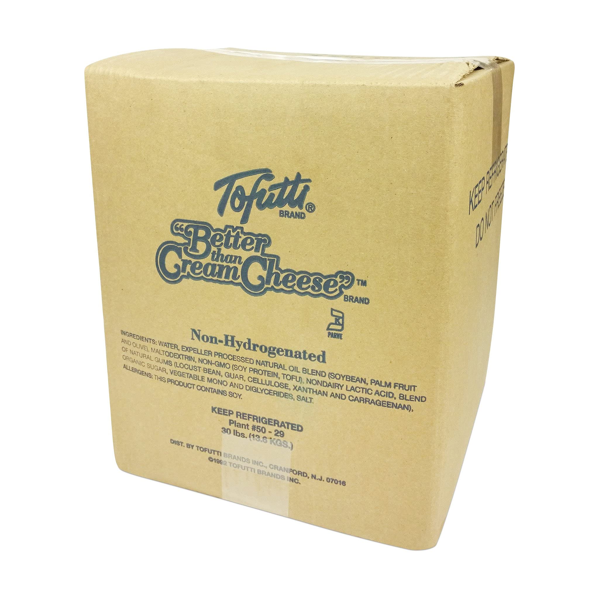 Tofutti Cream Cheese Plain Non Hydrogenated, 30lb