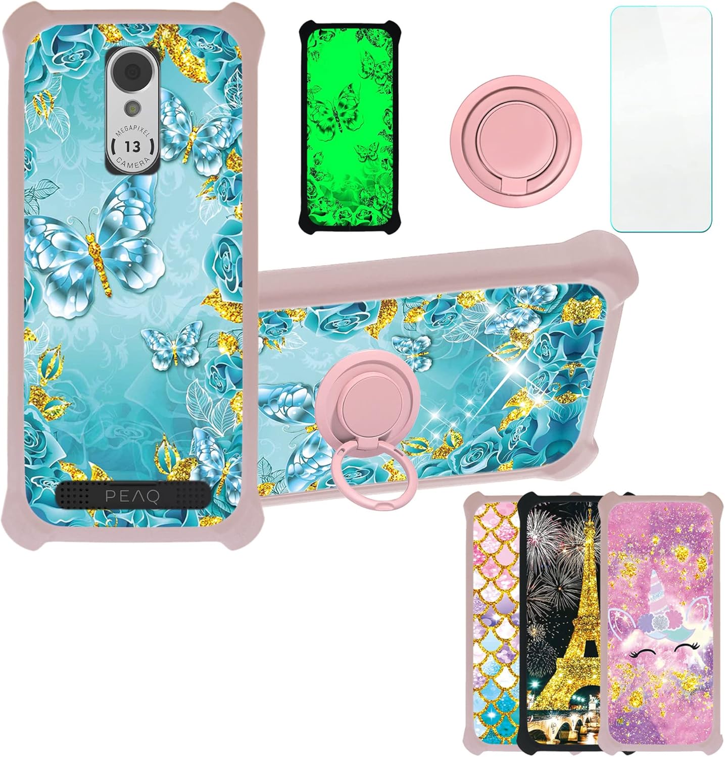 Case for Peaq PSP 400 Case Compatible with Peaq PSP 400 Phone Case Cover [with Tempered Glass Screen Protector][PC + TPU 2 in 1] JSF-YL