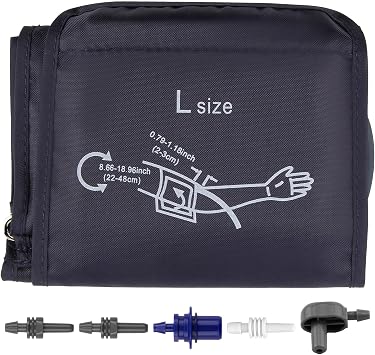 Blood Pressure Cuff Large Arm Circumference Cuff 22-48 CM Portable Cuff for Automatic Blood Pressure Monitor Adjustable Replacement Upper Arm Cuff for Elders Home Adult Kid Use Blue, 22-48cm