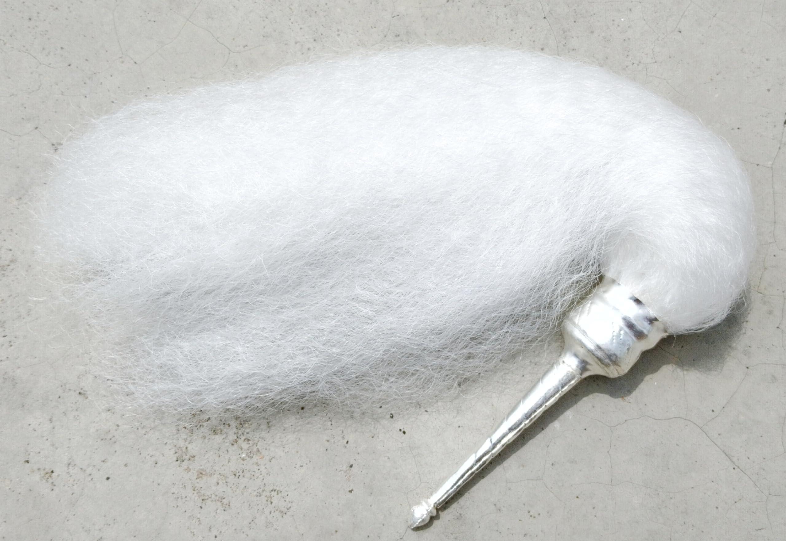 ADT-Puja Reshmi Synthetic Chamor Chawar/Chanwara/Chaur/Chavar Metal Body/Sacred Fly Long18 inches (Pack of 1) with German Silver Handel