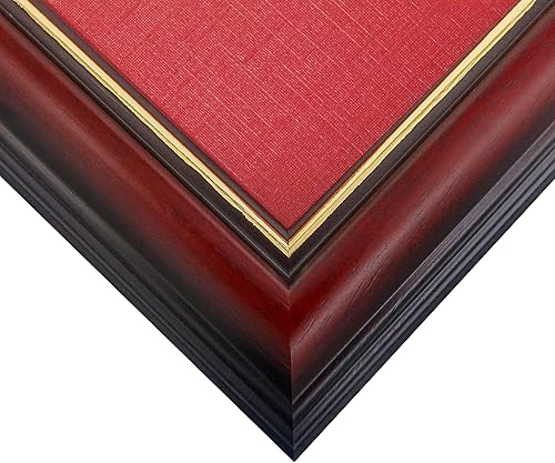 Miniatura 6 de GraduationMall 8.5x11 Diploma Frame with Red over Gold Mat or Display 11x14 Certificate without Mat,Solid Wood & Tempered Glass,Cherry Finish with